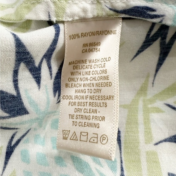 Tommy Bahama Relax Halter Tunic Blouse Womens S Pinapple Green/Blue BOW Back - Picture 7 of 7